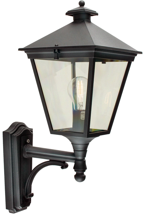 Norlys Turin Upward Facing Outdoor Wall Lantern Black