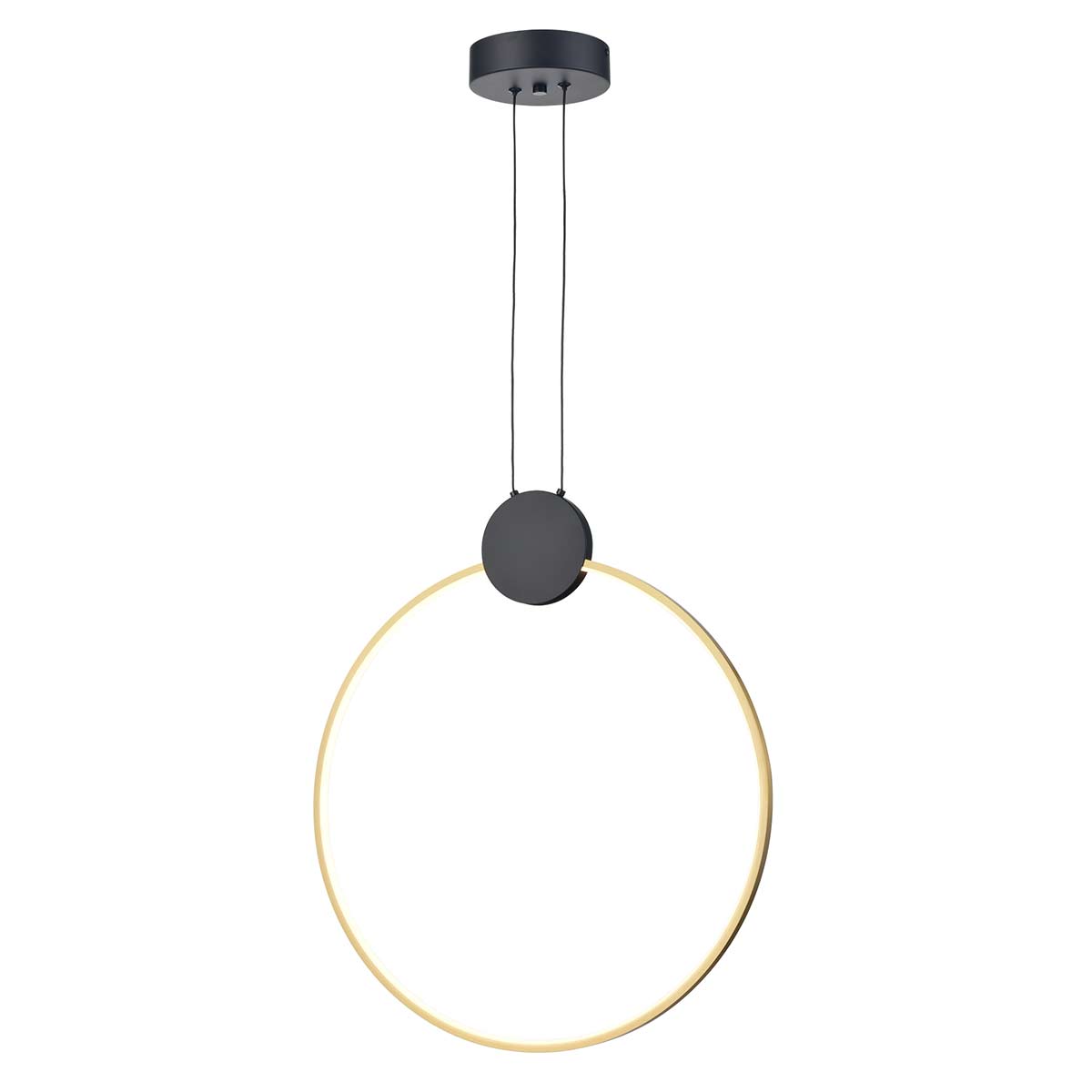 Eclipse 20W Black and Gold LED Ring Ceiling Pendant