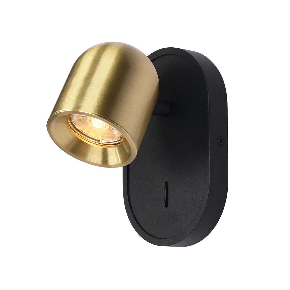 Encore Switched Single Wall Spotlight Black and Brushed Brass