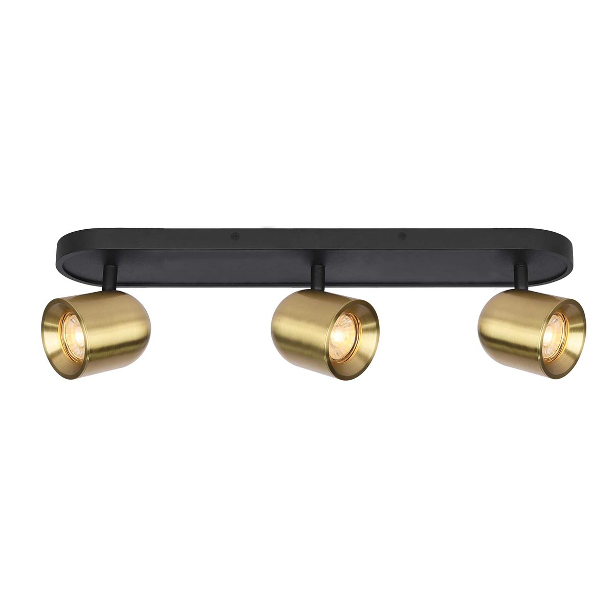 Encore 3 Light Ceiling Spotlight Black and Brushed Brass