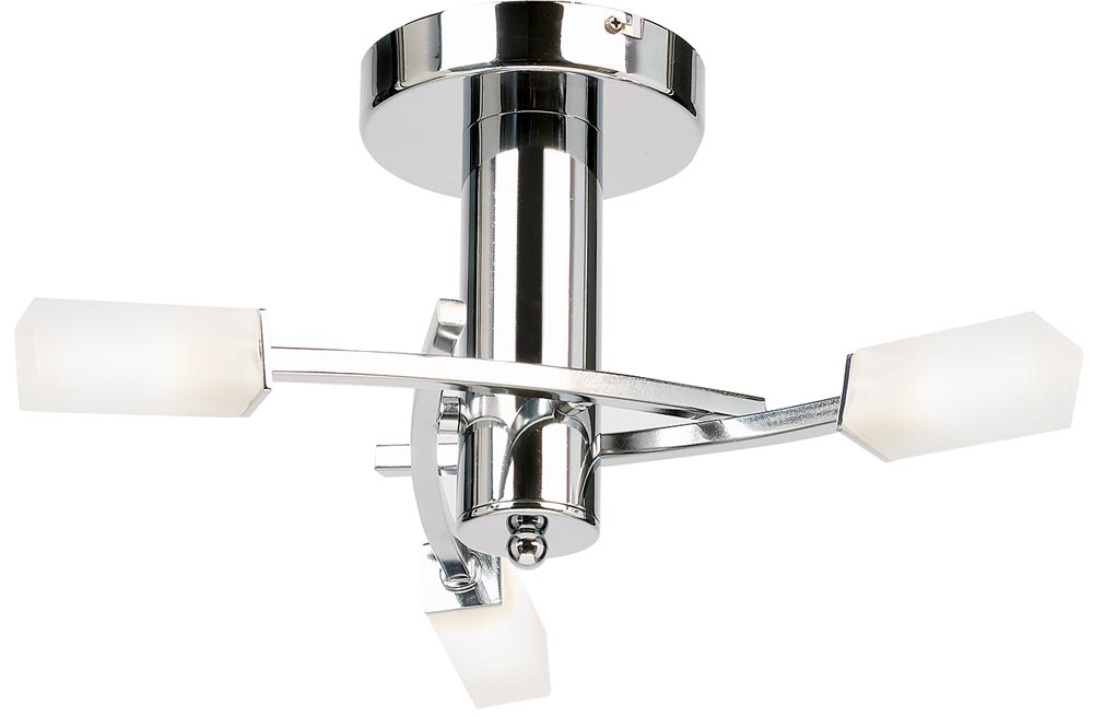 Havana Modern Polished Chrome Semi Flush 3 Light Fitting