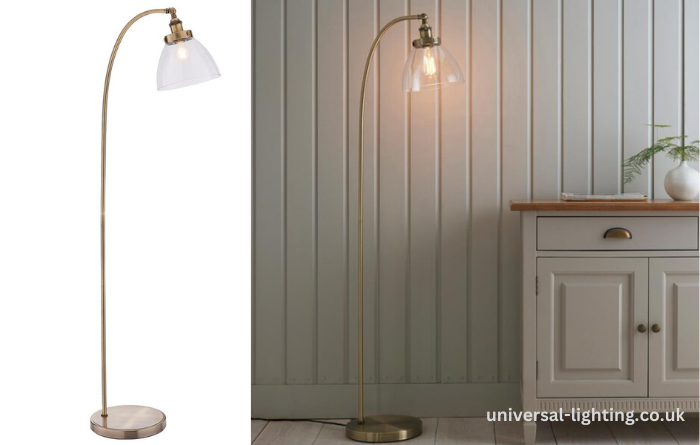 Endon Hansen 1 Light Floor Lamp in Antique Brass