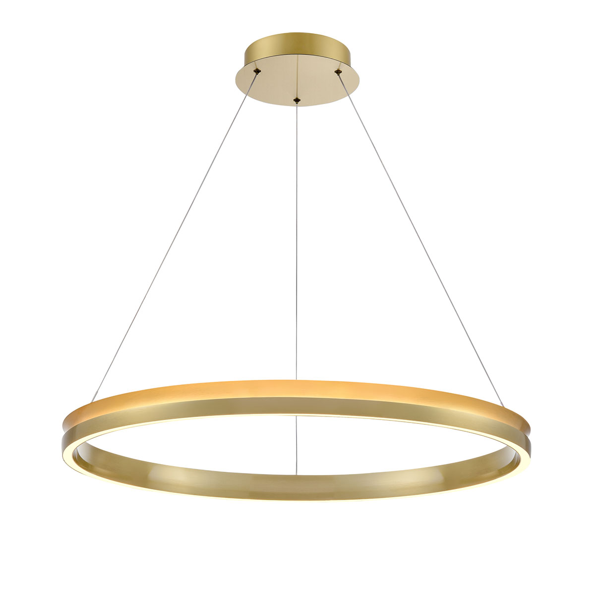 Eternity Large Satin Brass LED Ceiling Pendant Ring