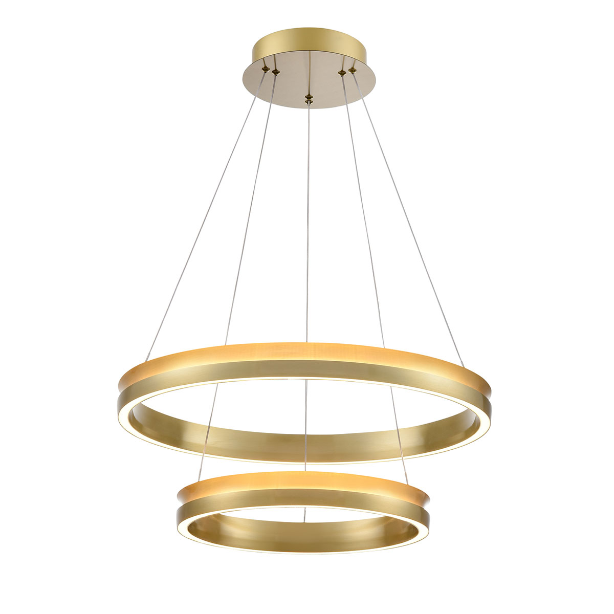 Eternity 2-Tier Modern Satin Brass LED Ceiling Pendant