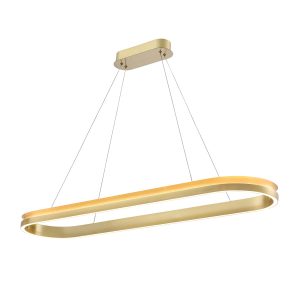 Eternity LED Satin Brass Large Oval Ceiling Pendant