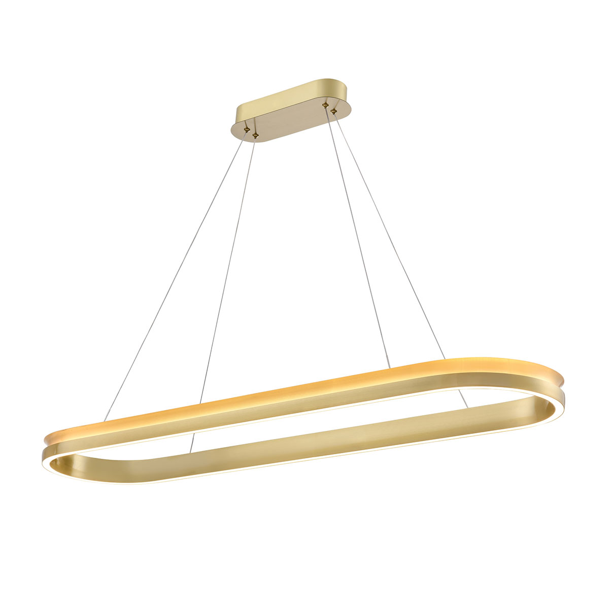 Eternity LED Satin Brass Large Oval Ceiling Pendant