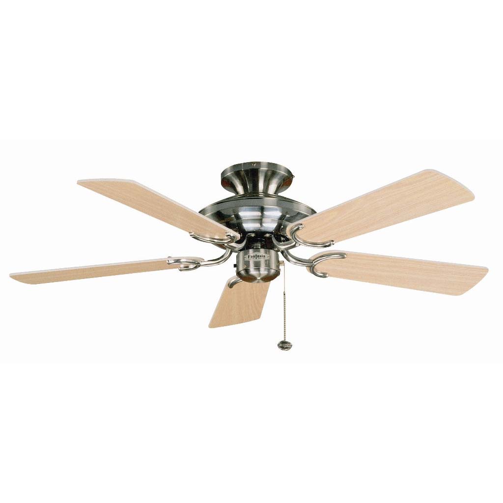 Fantasia Mayfair 42″ Ceiling Fan Without Light Stainless Steel / Maple