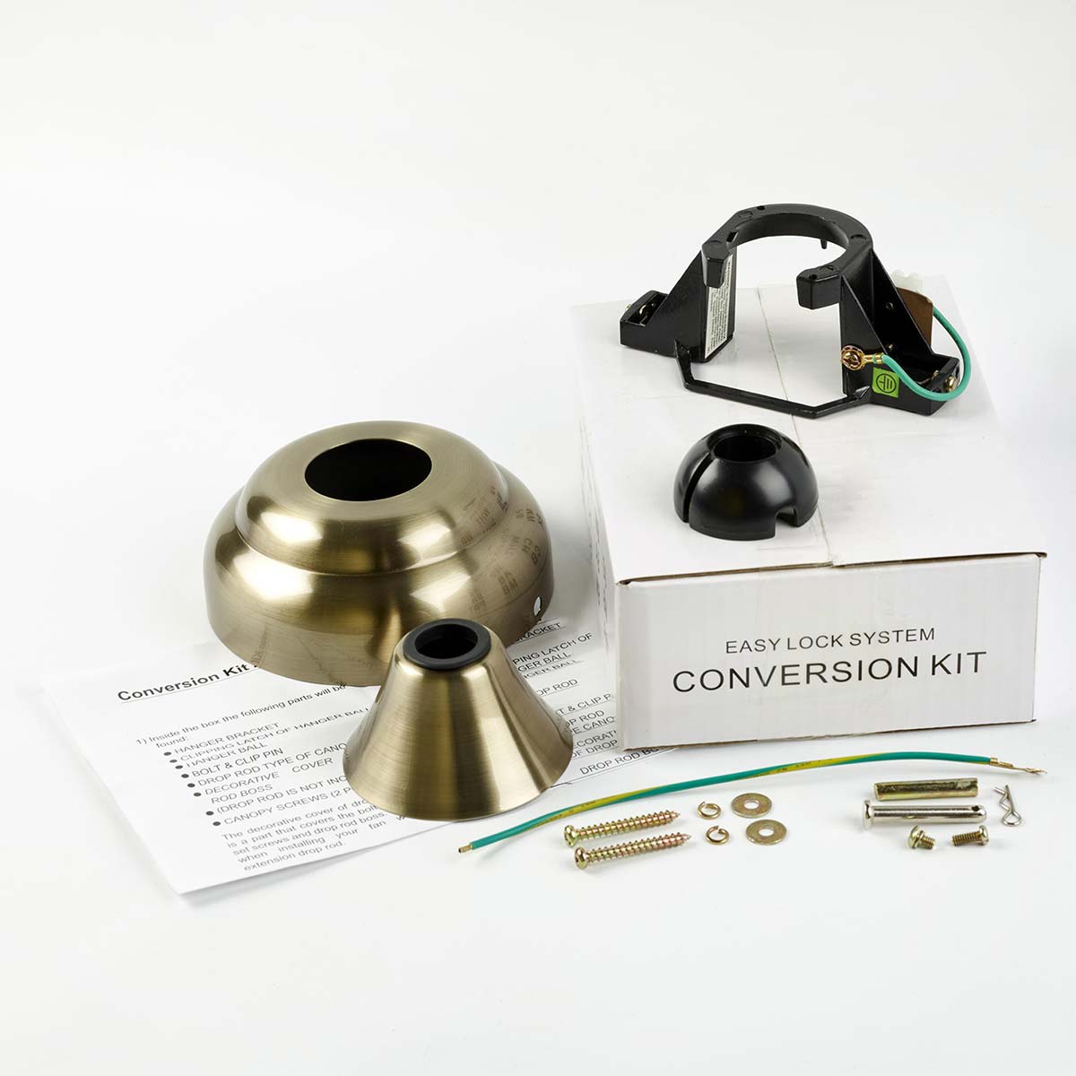 Fantasia Ceiling Fan Drop Rod Conversion Kit Antique Brass