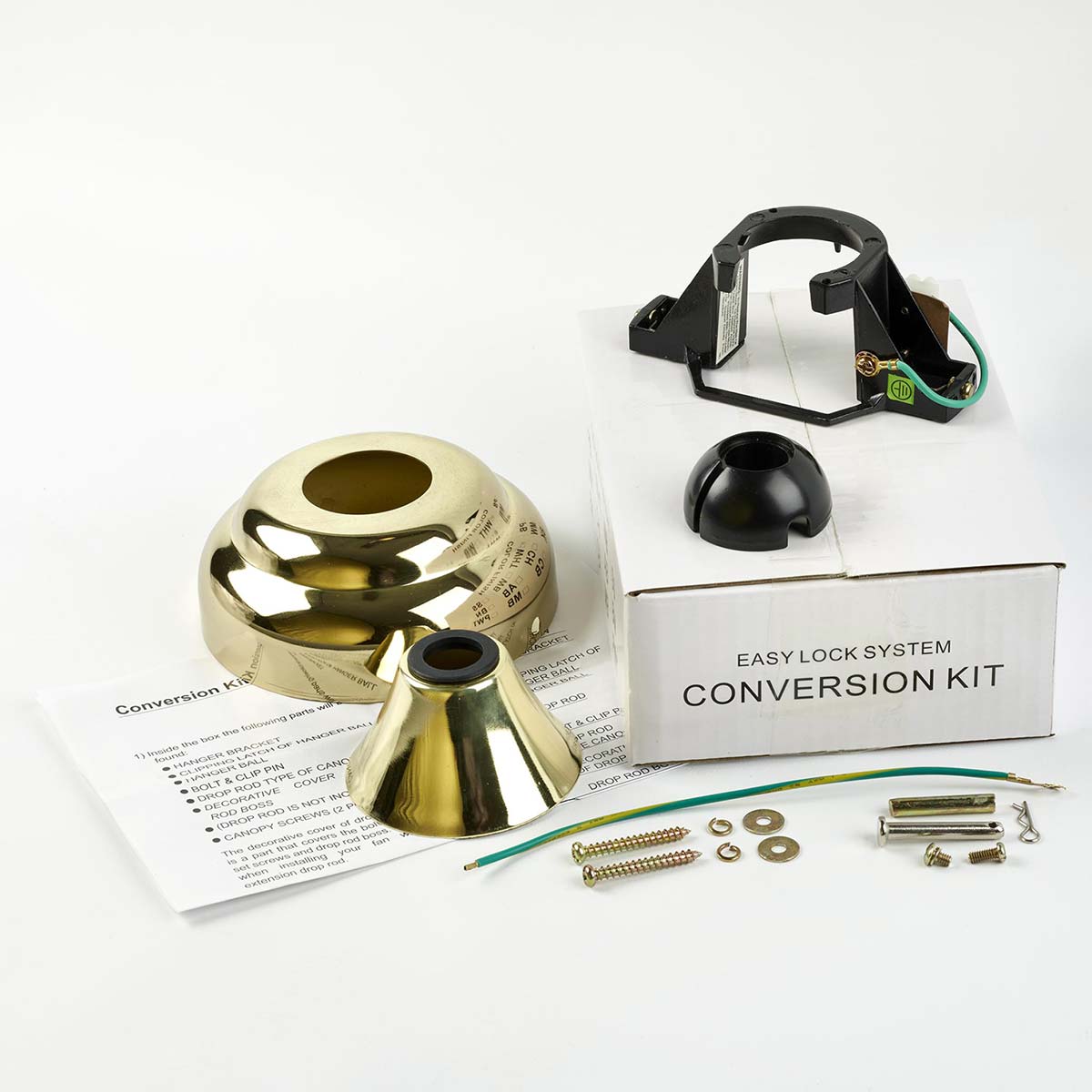 Fantasia Ceiling Fan Drop Rod Conversion Kit Polished Brass