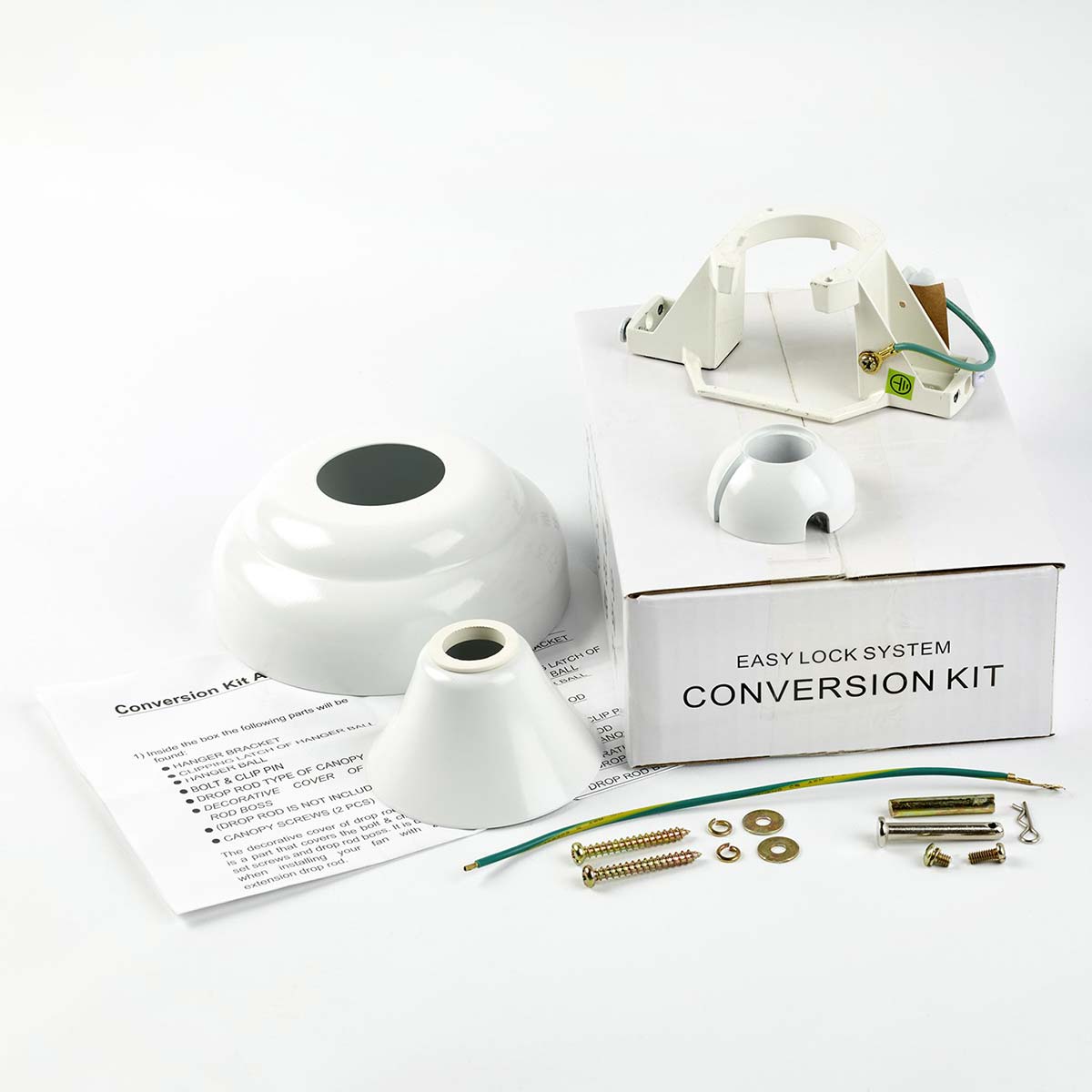 Fantasia Ceiling Fan Drop Rod Conversion Kit White