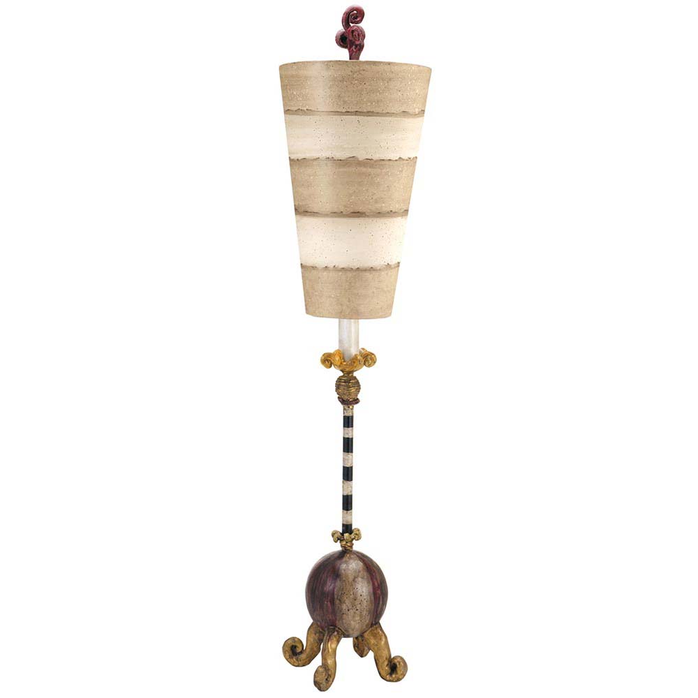 Flambeau Le Cirque Gold 1 Light Table Lamp Beige & Cream Shade