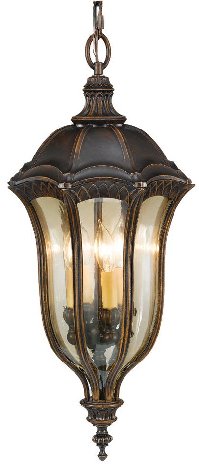 Feiss Baton Rouge Large 4 Lamp Walnut Hanging Porch Lantern