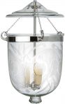 Large Polished Chrome 3 Light Fern Glass Georgian Lantern