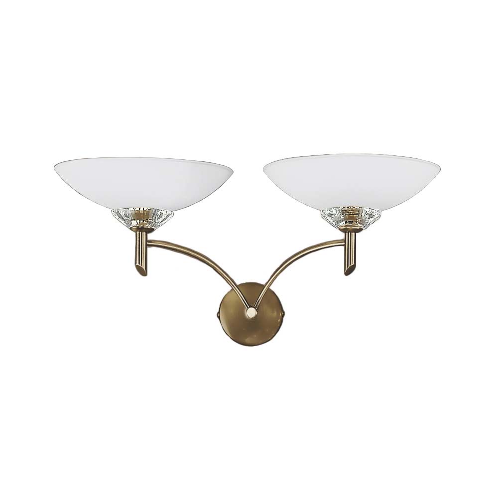 Classic Quality Twin Wall Light Bronze Finish Satin Opal Glass Shades