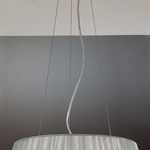 Modern 4 Lamp Pendant Ceiling Light Chrome Silver String Shade