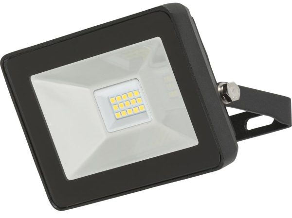 Ultra-slim 10w LED security floodlight black IP65 1150 lumen