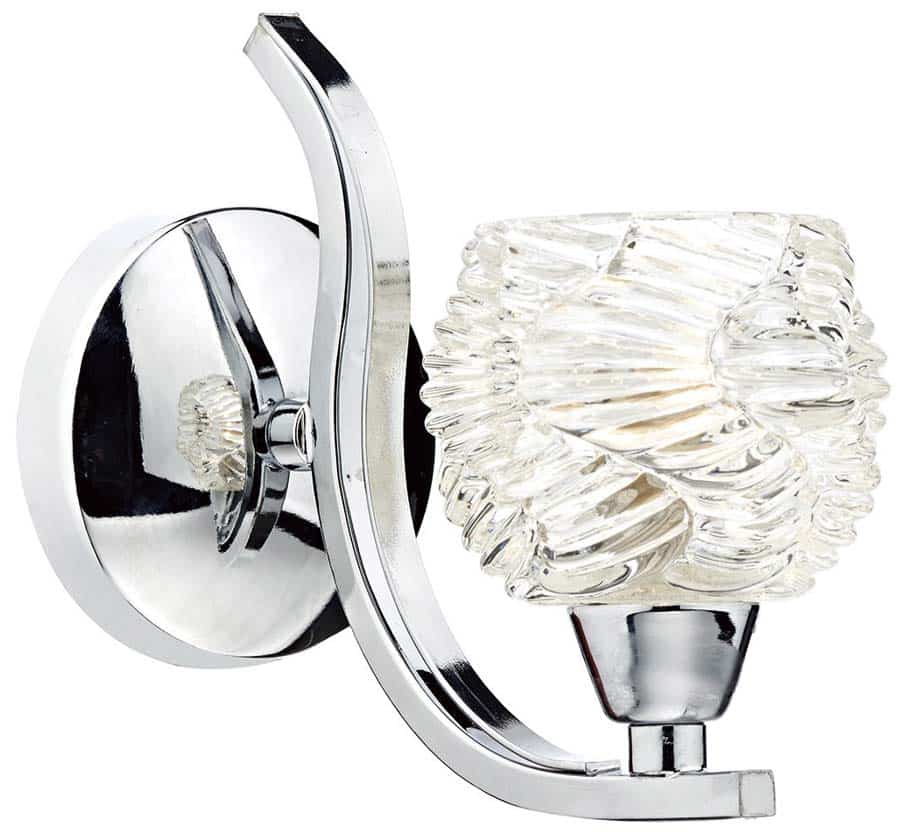 Dar Fuego Modern Single Switched Wall Light Chrome FUE0750