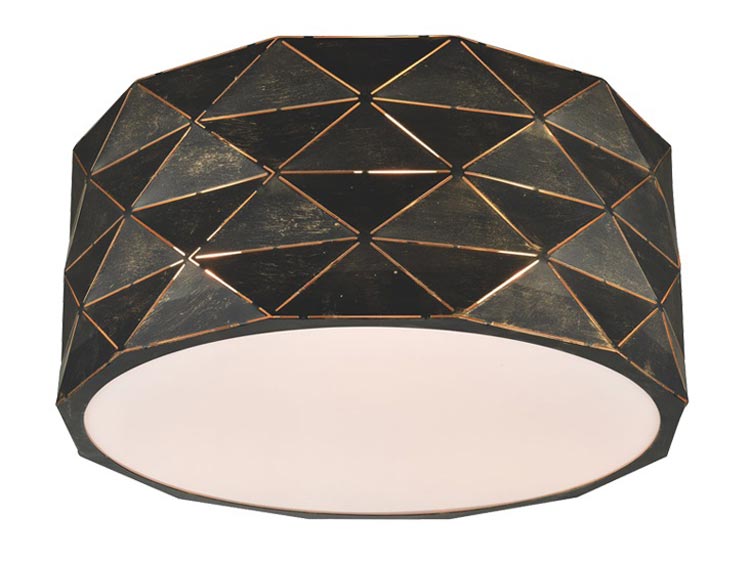 Contemporary 4 Light Flush Mount Low Ceiling Light Black / Gold