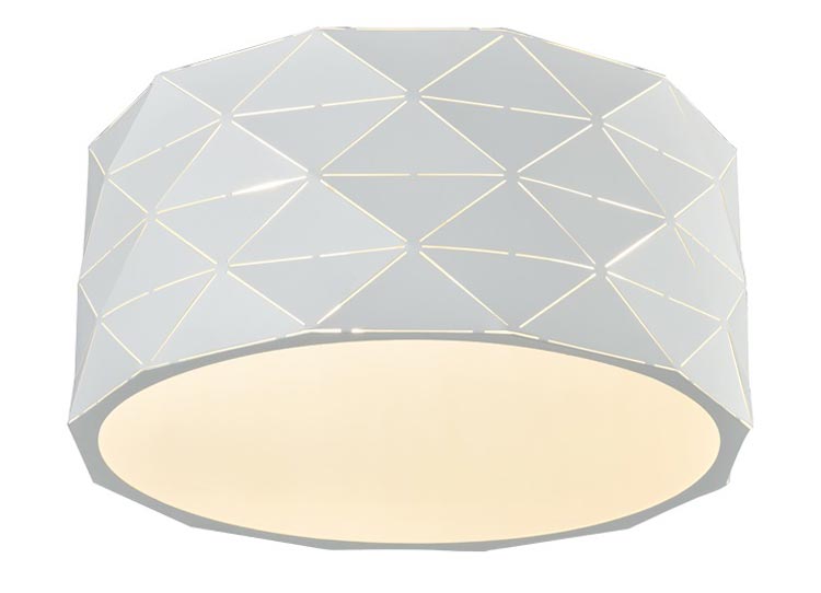 Contemporary 4 Light Flush Mount Low Ceiling Light White