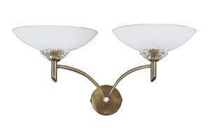 Franklite FL2010/2 Fizz soft bronze 2 light wall light with satin opal glass