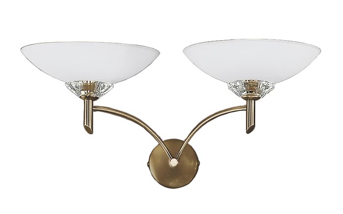 Classic Quality Twin Wall Light Bronze Finish Satin Opal Glass Shades