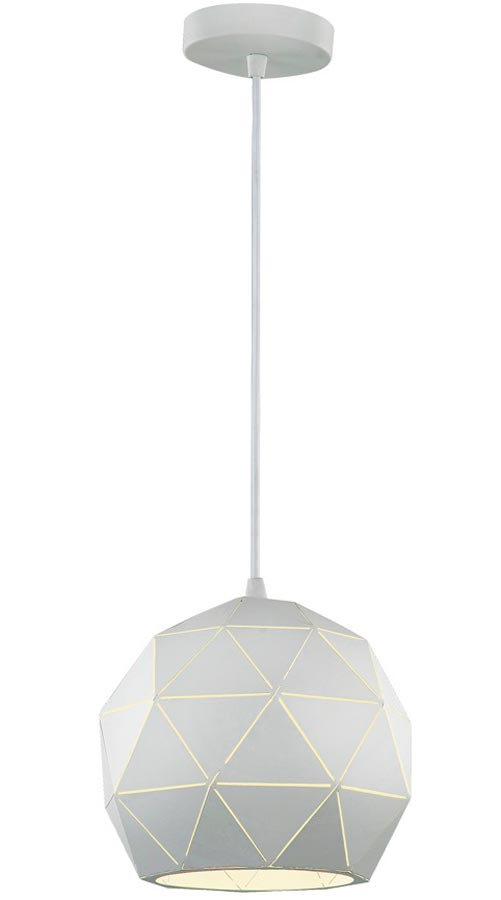 Contemporary 1 Light Small Geometric Ceiling Pendant White