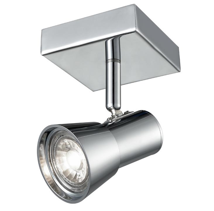 High Quality Adjustable Single Wall / Ceiling Spot Light Polished Chrome