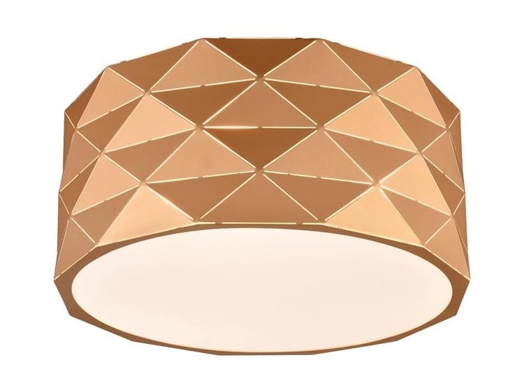 Contemporary 4 Light Flush Mount Low Ceiling Light Rose Gold / White