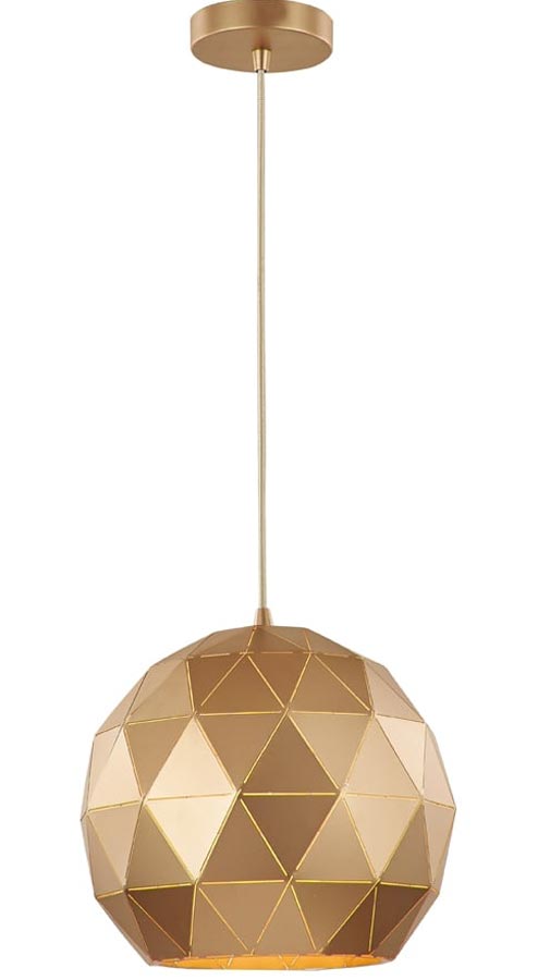 Contemporary 1 Light Medium Geometric Ceiling Pendant Rose Gold