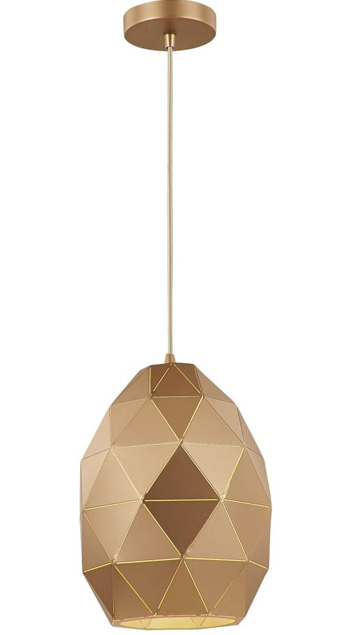 Contemporary Oval 1 Light Geometric Ceiling Pendant Rose Gold / White