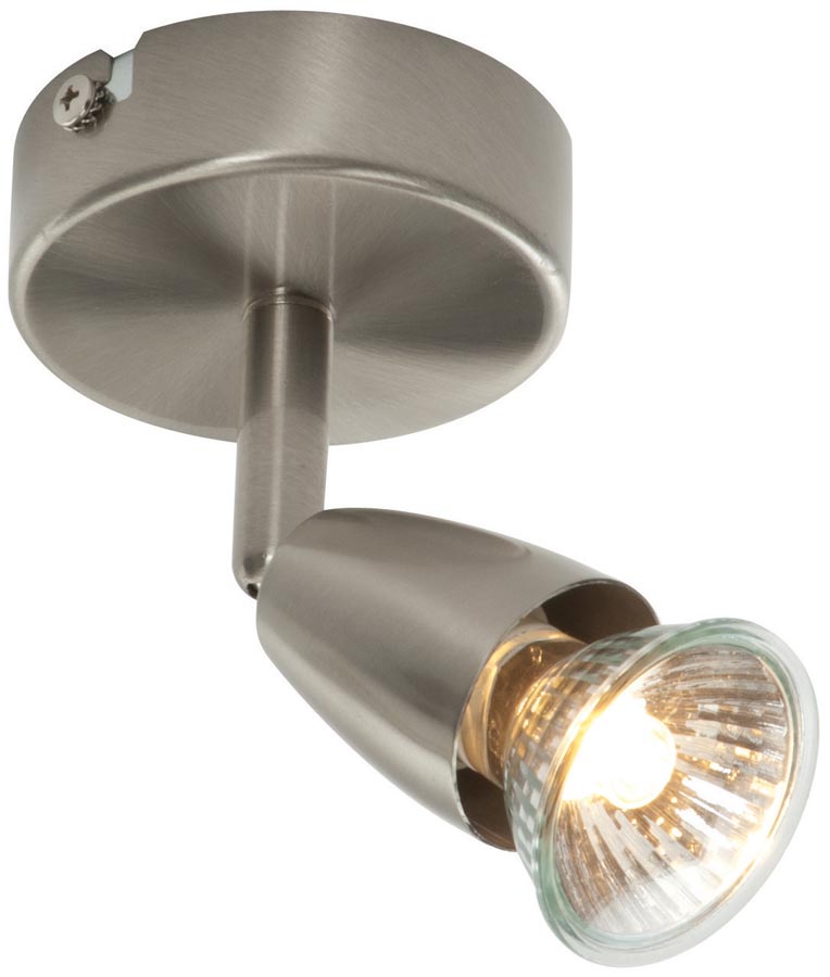 Amalfi Modern Single Wall Or Ceiling Spotlight Satin Nickel