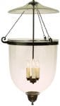 Large Antique Finish 3 Light Georgian Hanging Glass Lantern
