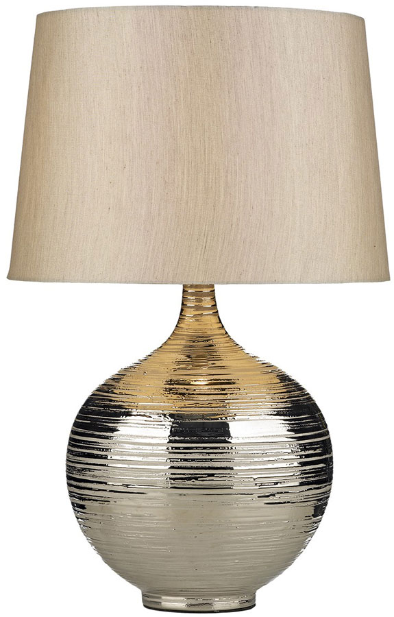Dar Gustav Large Silver Finish Ceramic Table Lamp