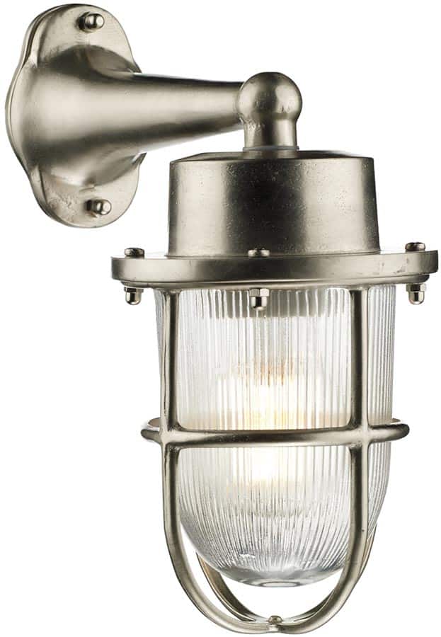 David Hunt Harbour Nickel Plated Solid Brass Outdoor Wall Lantern