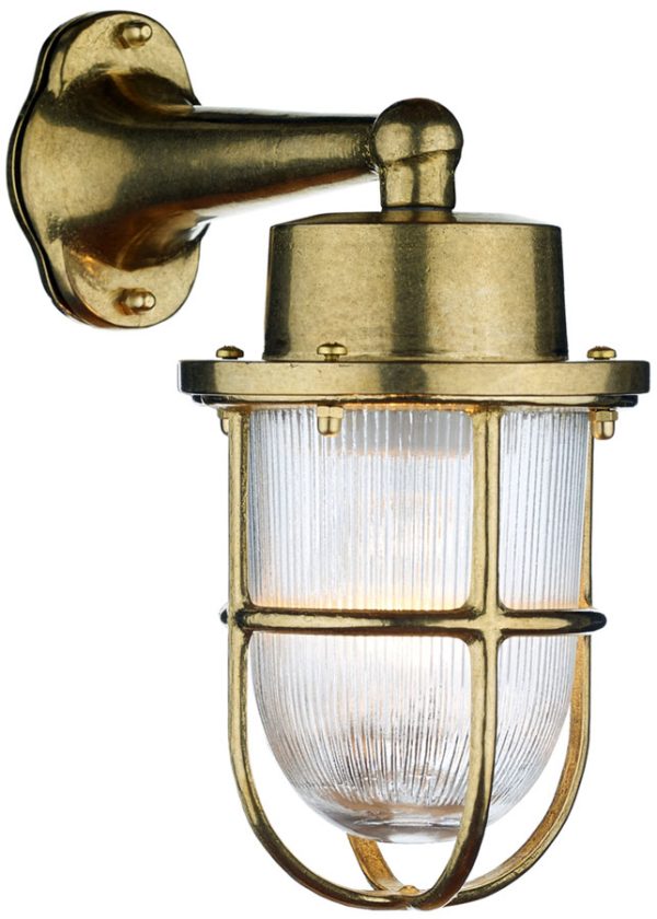 David Hunt Harbour Solid Natural Brass Outdoor Wall Lantern