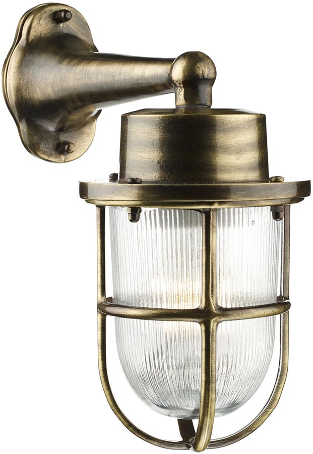 David Hunt Harbour Solid Antique Brass Outdoor Wall Lantern