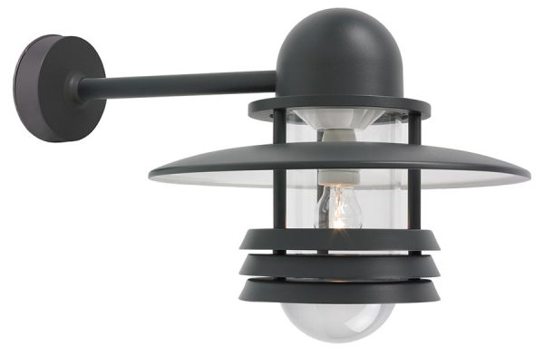 Elstead Helsinki large outdoor wall lantern in graphite IP54