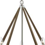 Dar Hotel Art Deco Style 5 Light Dual Mount Pendant Polished Nickel