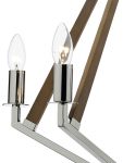 Dar Hotel Art Deco Style 5 Light Dual Mount Pendant Polished Nickel