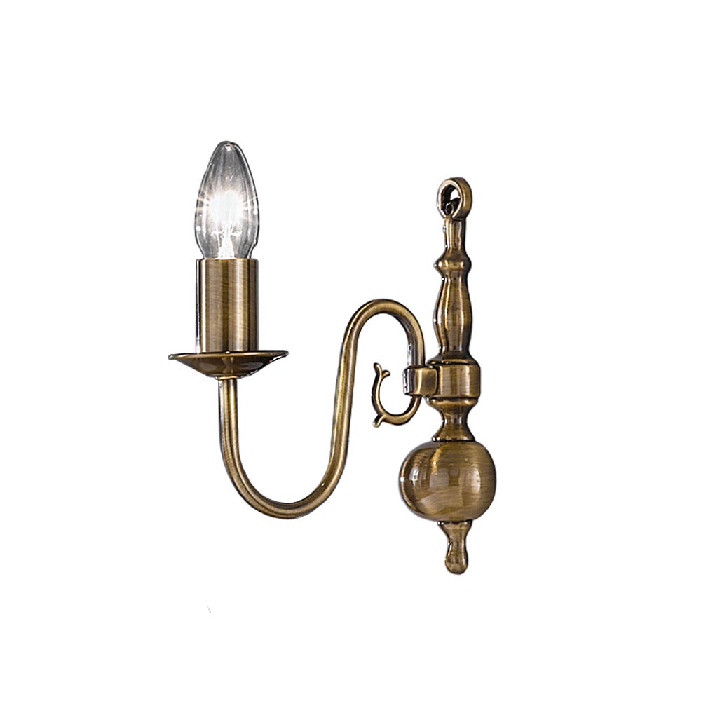 Flemish Style 1 Light Traditional Single Wall Light Bronzed Solid Brass