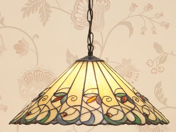 Jamelia Tiffany Pendant Light 3 Lamp Large Art Nouveau