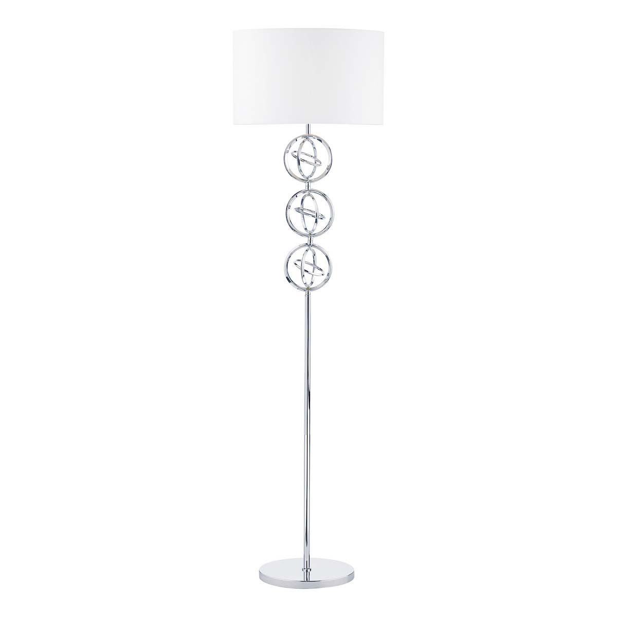 Dar Innsbruck Contemporary Floor Lamp Polished Chrome With Shade