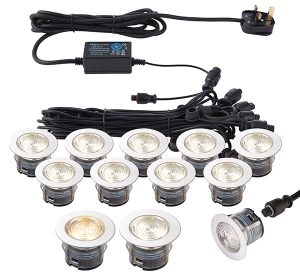 73349 IkonPro Stainless 10 Light 45mm CCT 3000k 4000k LED Deck Light Kit