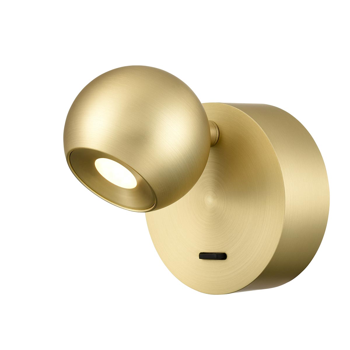 Iris LED Round Satin Brass Wall Reading Light