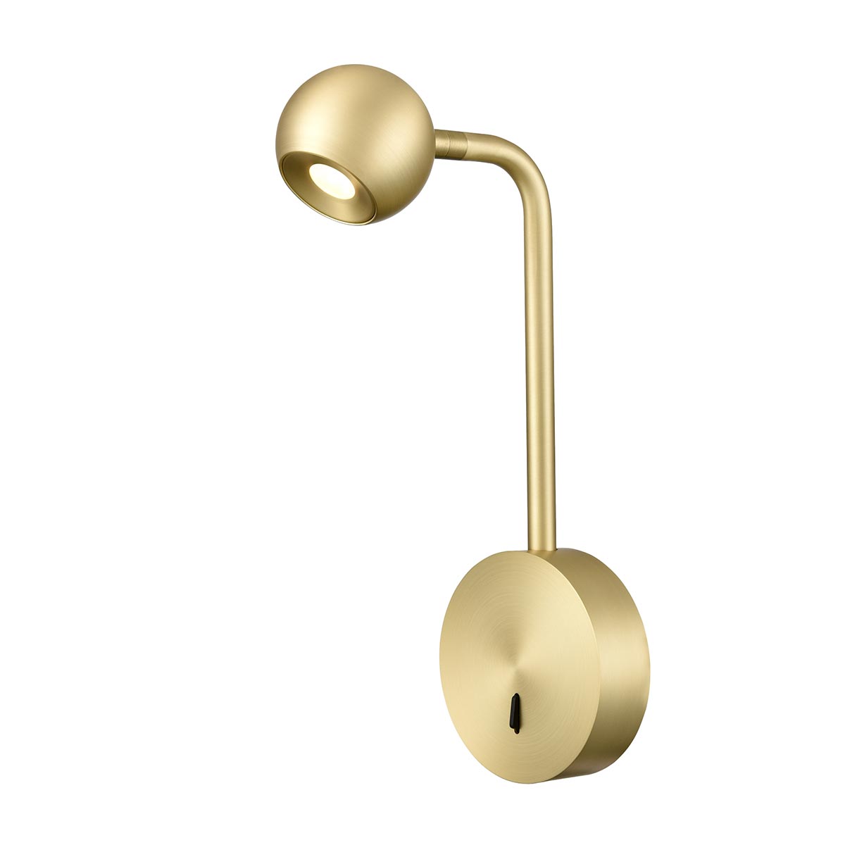 Iris LED Tall Satin Brass Wall Reading Light