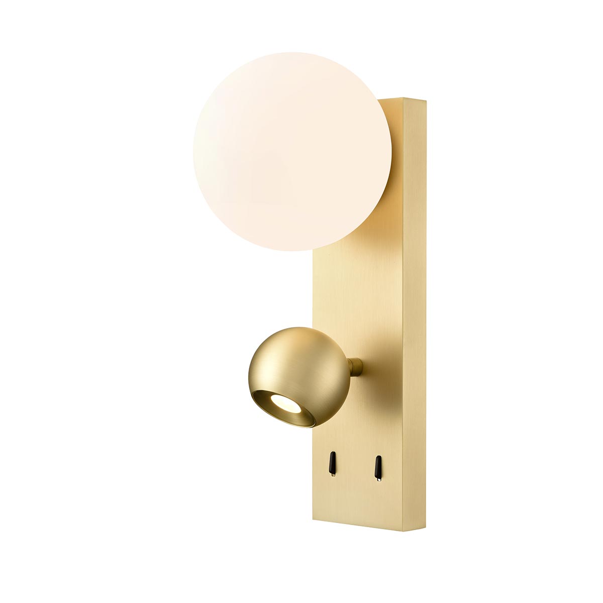 Iris 2 Light LED Satin Brass Wall Reading Light