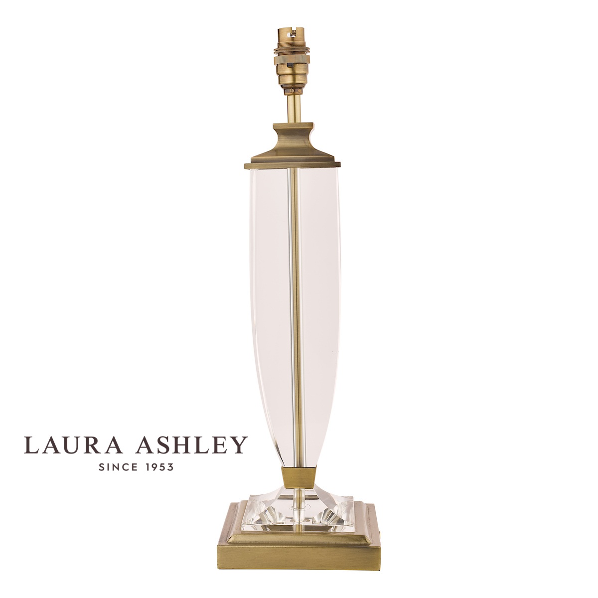 Carson Large Crystal Table Lamp Base Only – Antique Brass