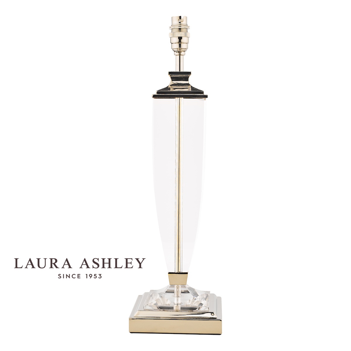 Carson Large Crystal Table Lamp Base Only – Polished Nickel