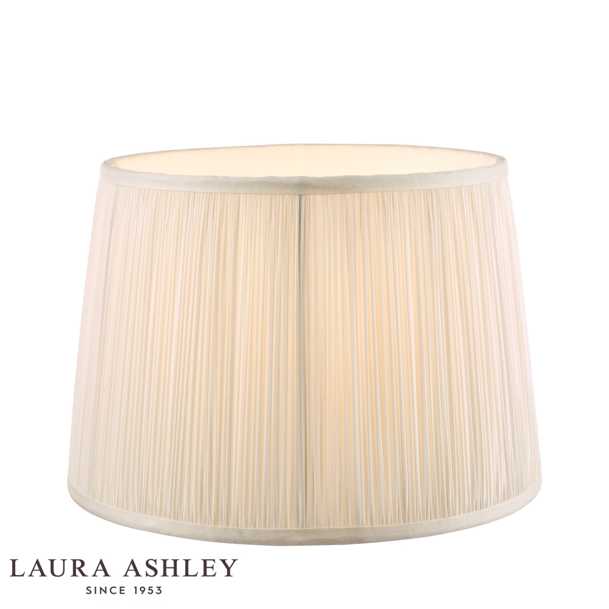 Laura Ashley Hemsley Pleated Cream Silk Drum Shade 12-Inch