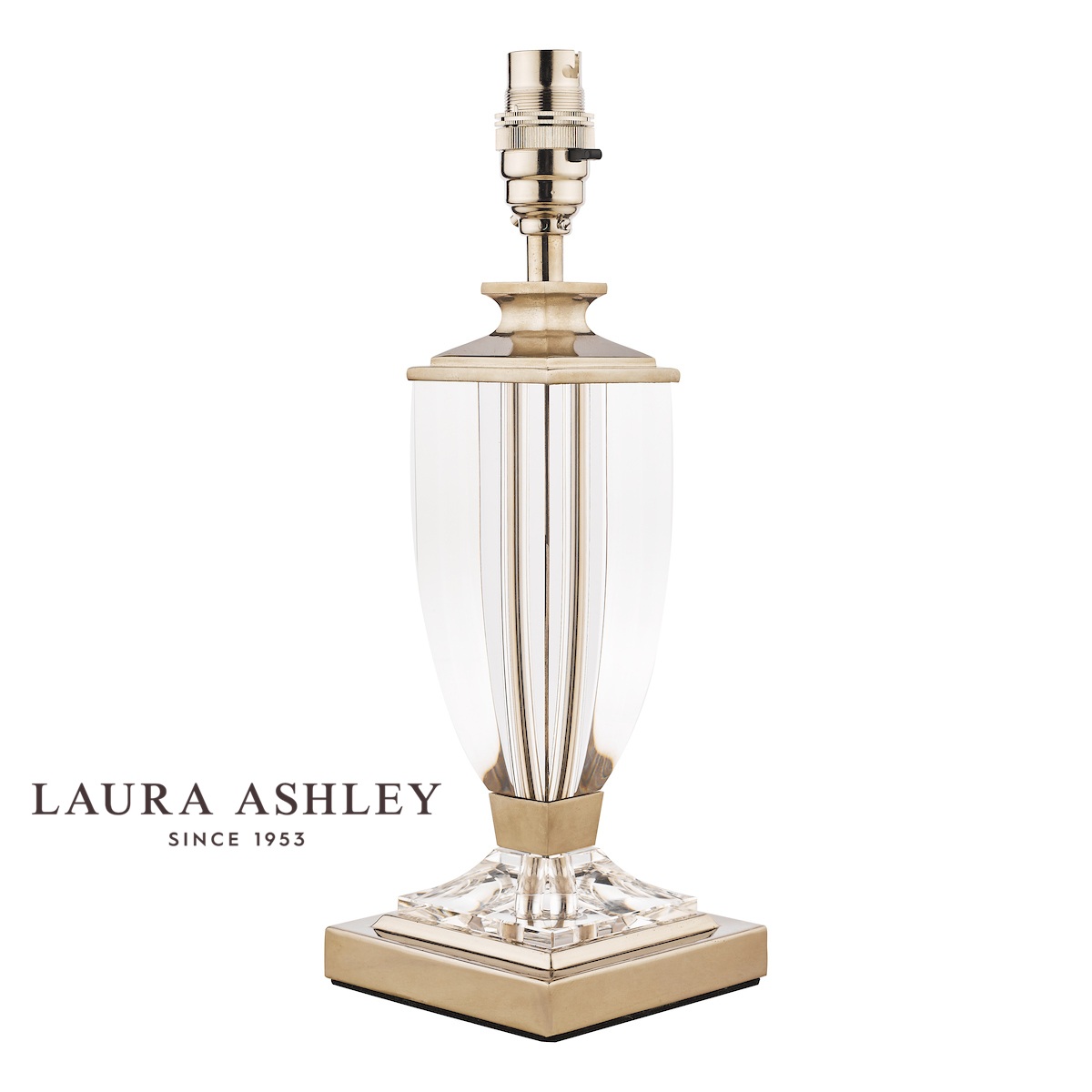 Carson Small Crystal Table Lamp Base Only – Polished Nickel